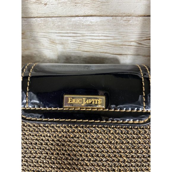 Eric Javits New York Braided Straw Patent Leather Trim Bucket Purse Handbag Bag - Picture 3 of 14